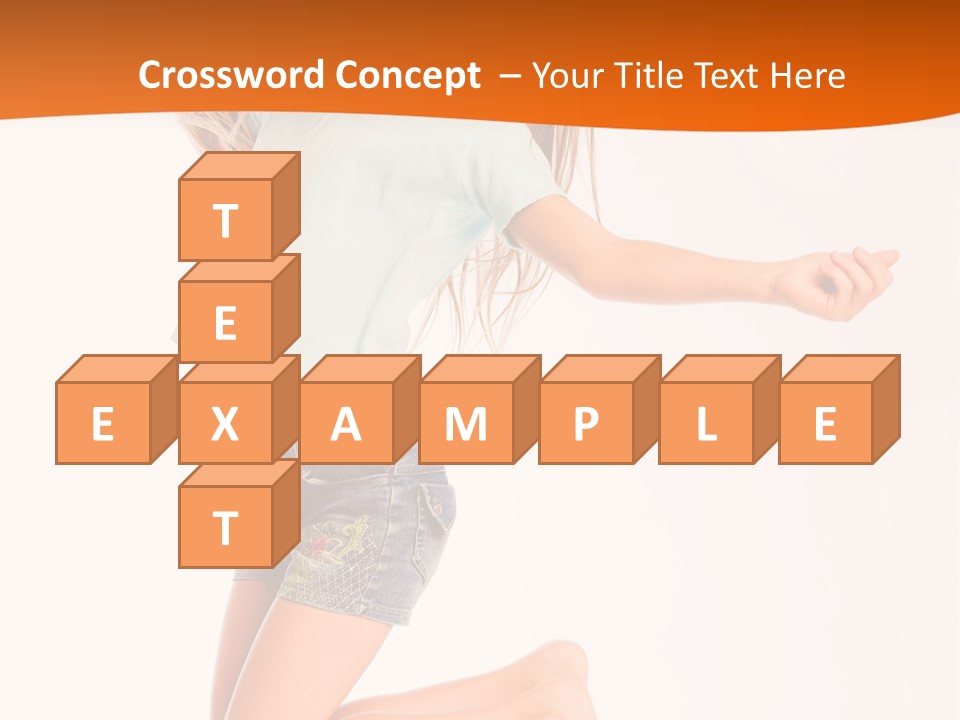 A Young Girl Jumping Up In The Air PowerPoint Template