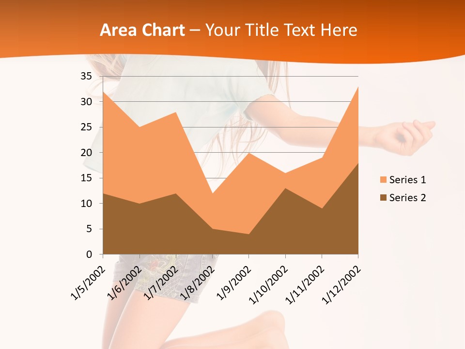 A Young Girl Jumping Up In The Air PowerPoint Template