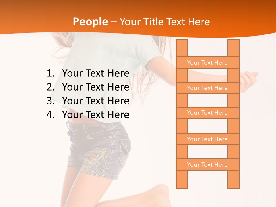 A Young Girl Jumping Up In The Air PowerPoint Template