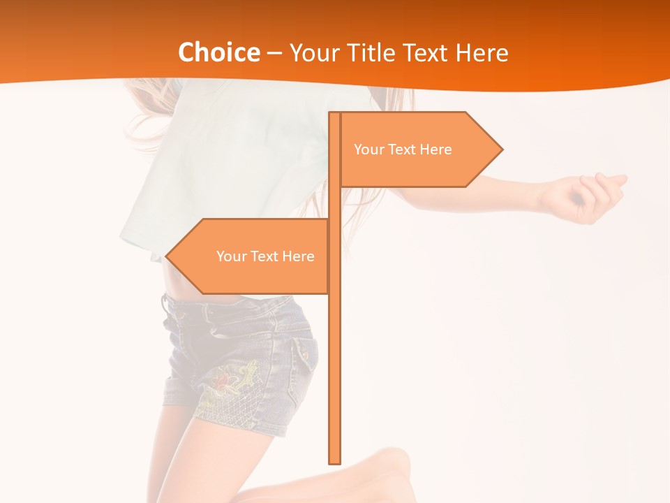 A Young Girl Jumping Up In The Air PowerPoint Template
