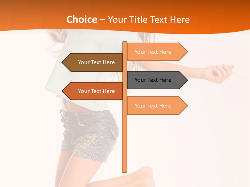 A Young Girl Jumping Up In The Air PowerPoint Template