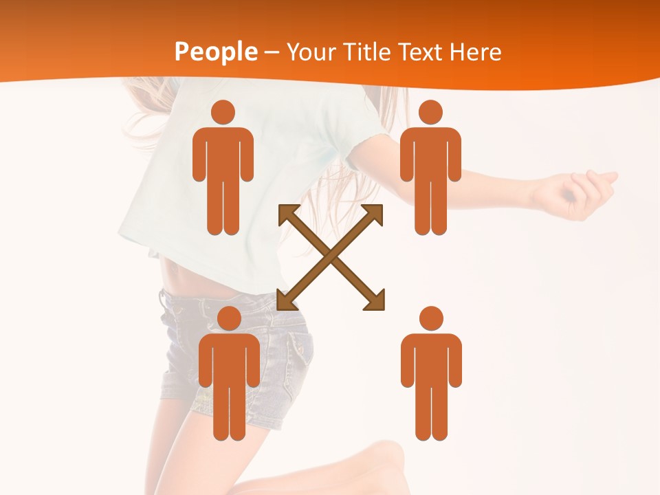 A Young Girl Jumping Up In The Air PowerPoint Template