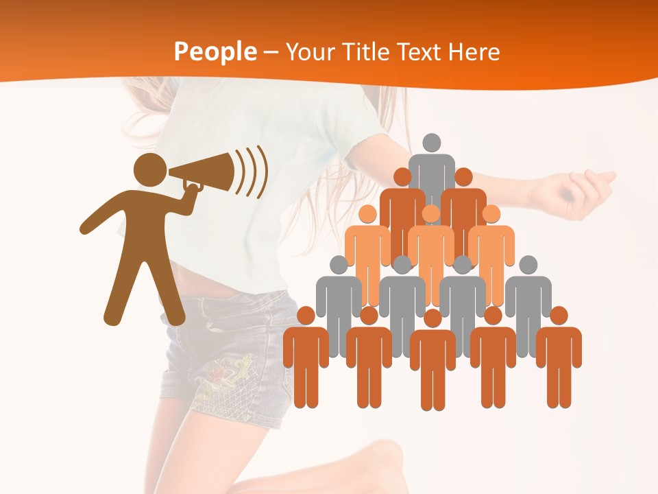 A Young Girl Jumping Up In The Air PowerPoint Template