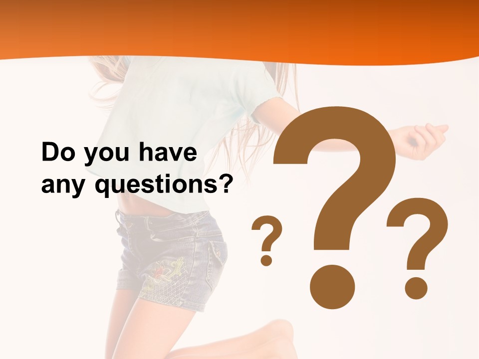 A Young Girl Jumping Up In The Air PowerPoint Template