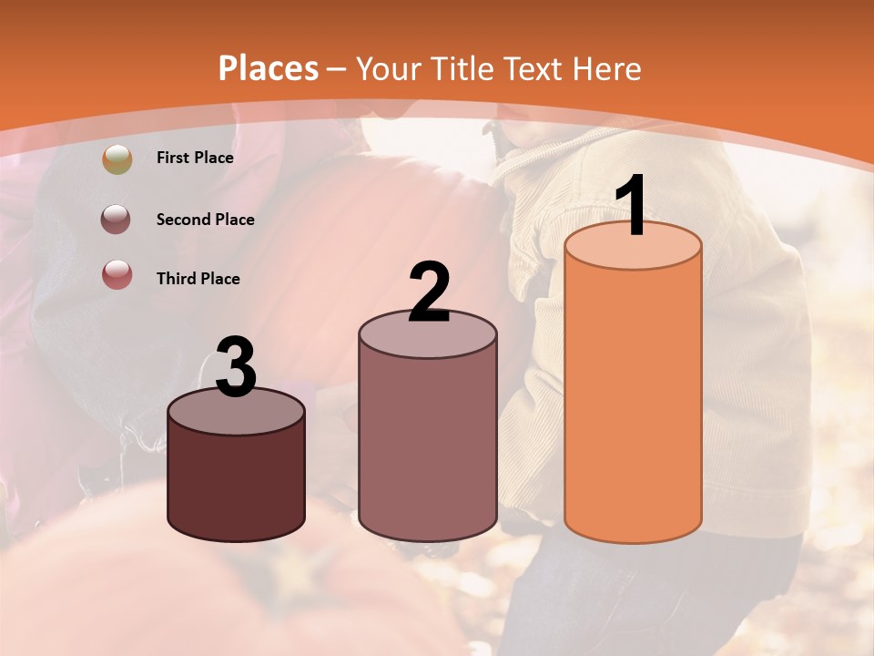 Two Children With Pumpkins Powerpoint Template PowerPoint Template