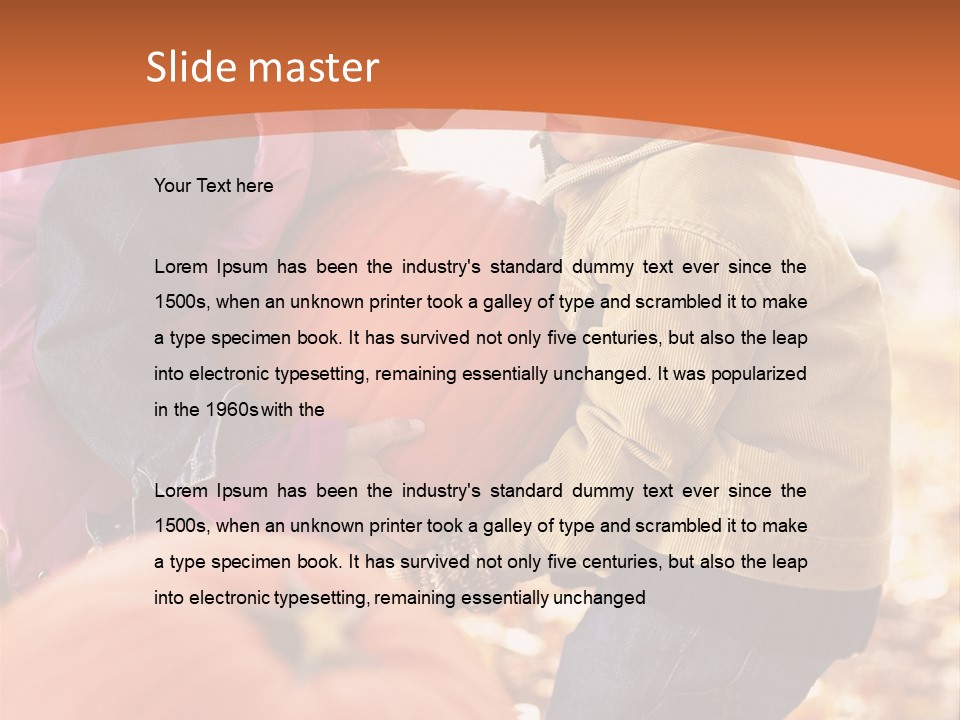 Two Children With Pumpkins Powerpoint Template PowerPoint Template