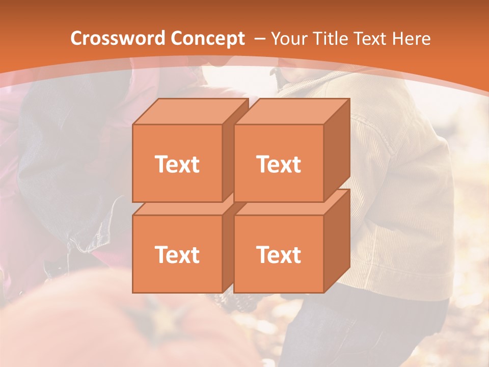 Two Children With Pumpkins Powerpoint Template PowerPoint Template