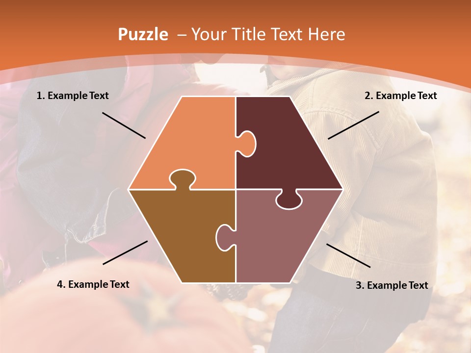 Two Children With Pumpkins Powerpoint Template PowerPoint Template