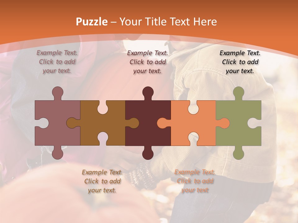 Two Children With Pumpkins Powerpoint Template PowerPoint Template