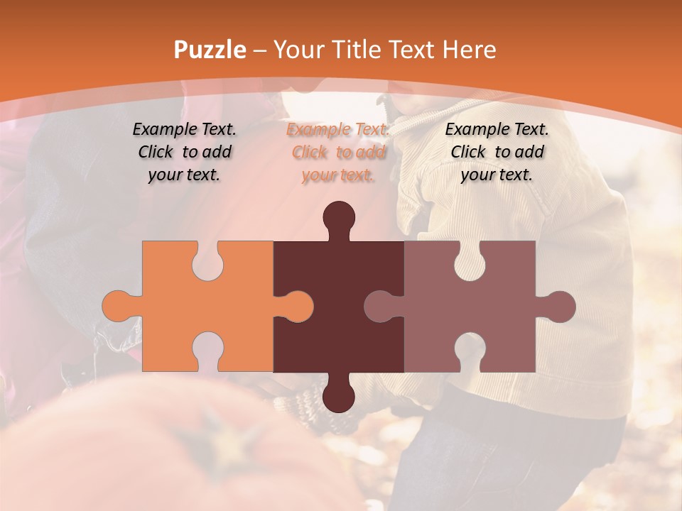 Two Children With Pumpkins Powerpoint Template PowerPoint Template