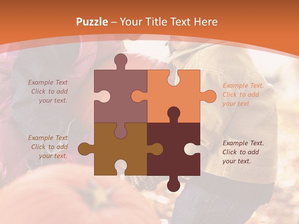 Two Children With Pumpkins Powerpoint Template PowerPoint Template