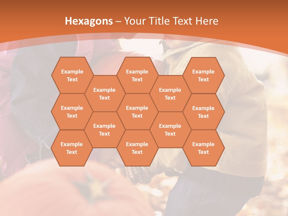 Two Children With Pumpkins Powerpoint Template PowerPoint Template