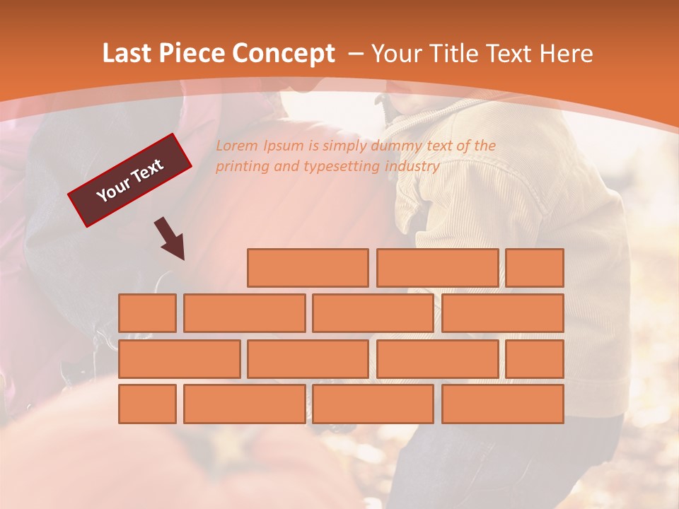 Two Children With Pumpkins Powerpoint Template PowerPoint Template