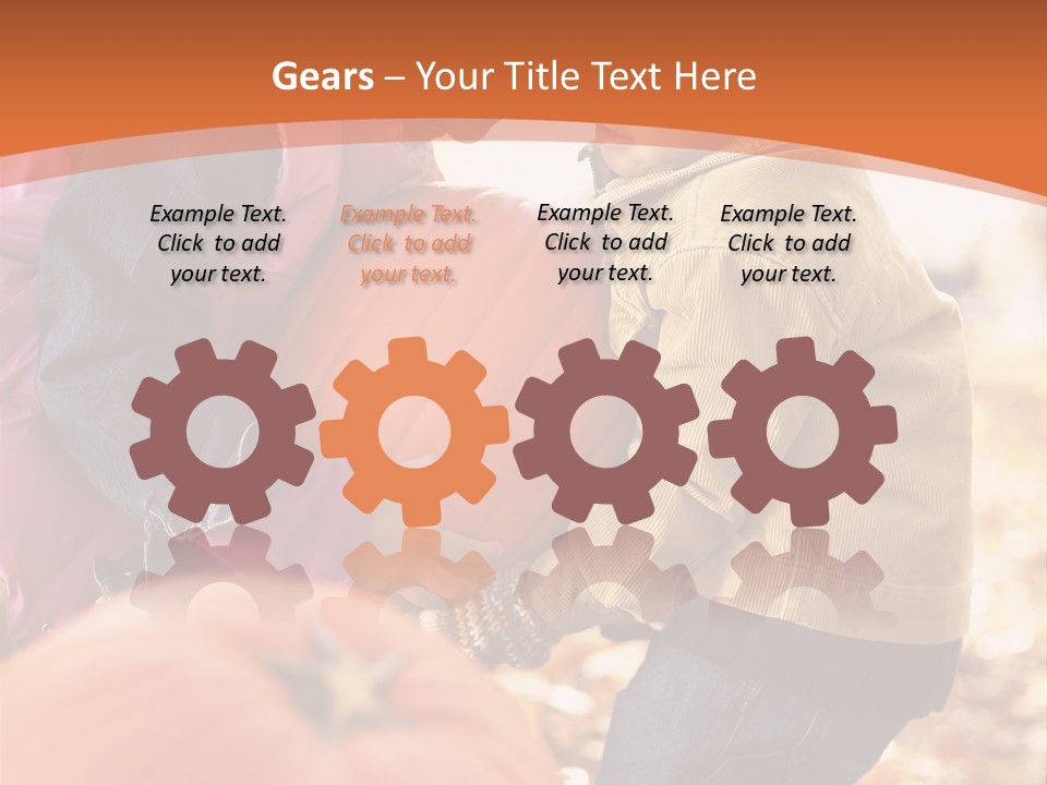 Two Children With Pumpkins Powerpoint Template PowerPoint Template