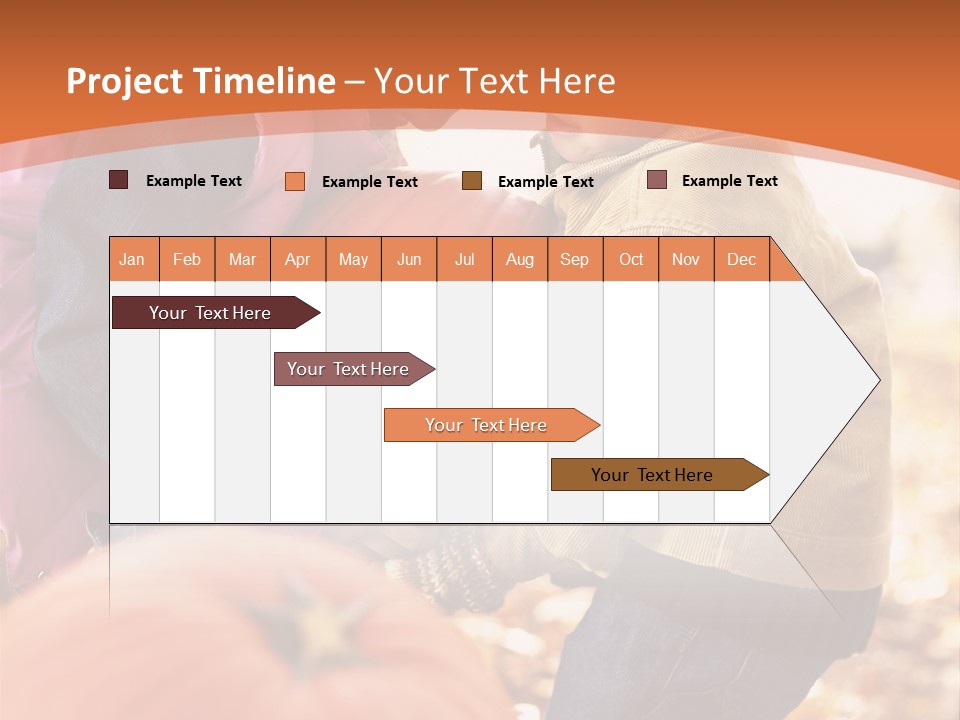 Two Children With Pumpkins Powerpoint Template PowerPoint Template