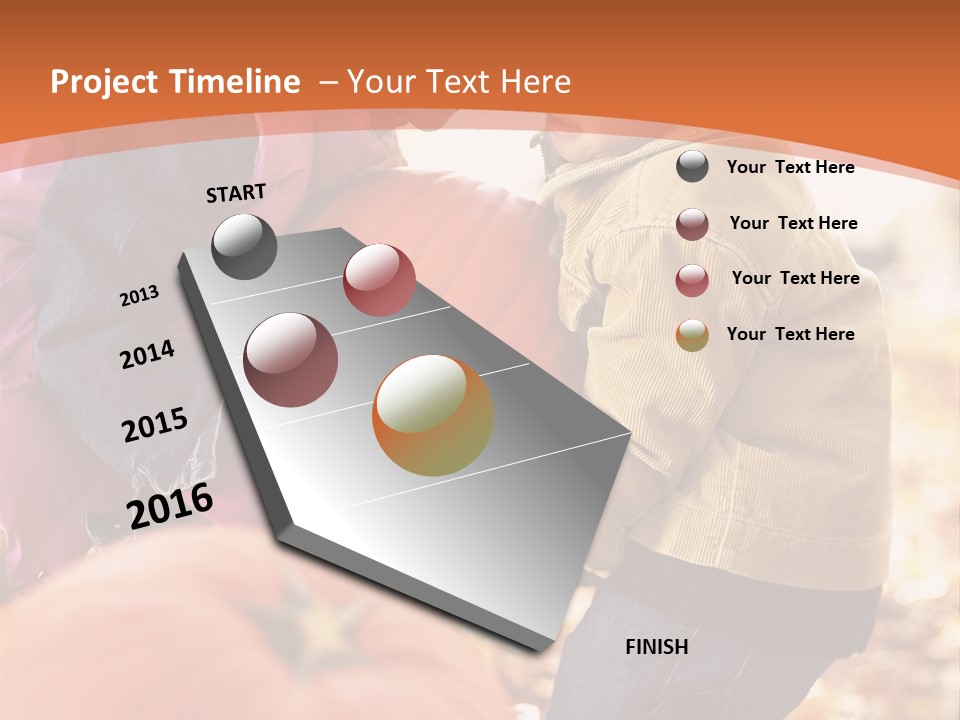 Two Children With Pumpkins Powerpoint Template PowerPoint Template