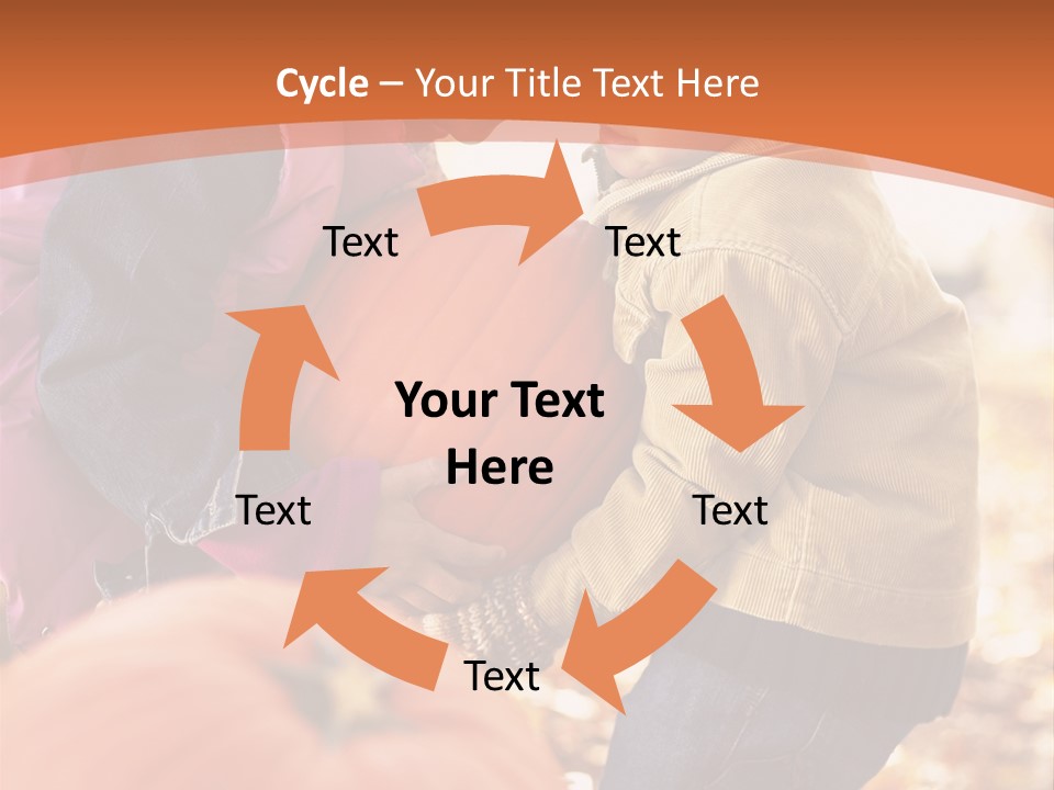 Two Children With Pumpkins Powerpoint Template PowerPoint Template