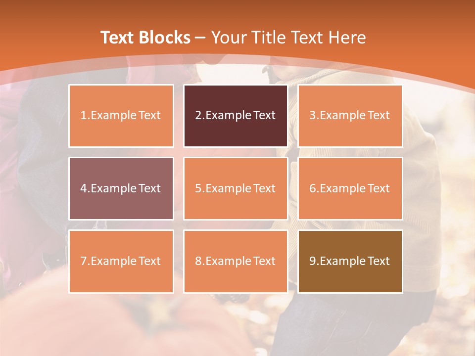 Two Children With Pumpkins Powerpoint Template PowerPoint Template