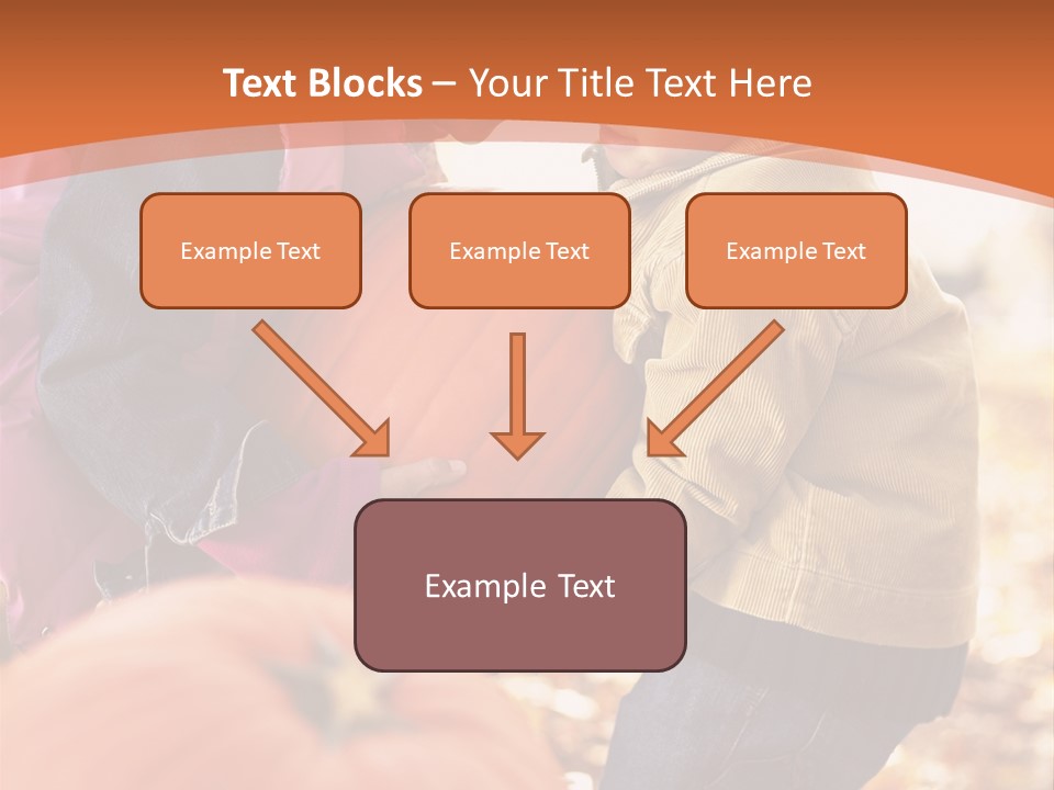 Two Children With Pumpkins Powerpoint Template PowerPoint Template