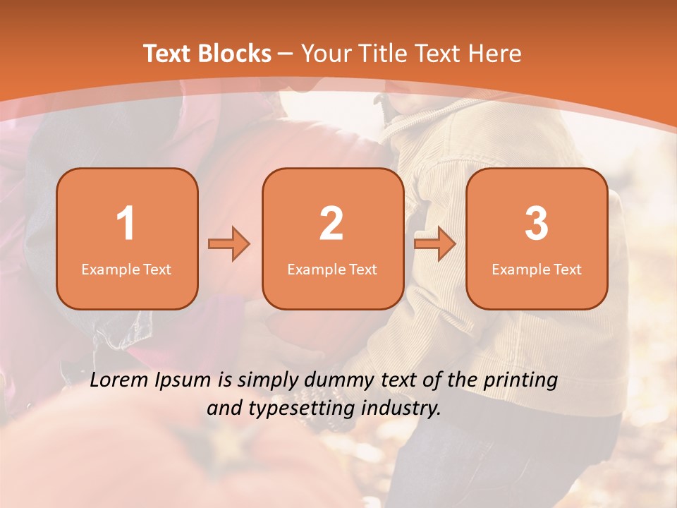 Two Children With Pumpkins Powerpoint Template PowerPoint Template