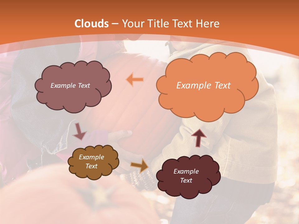 Two Children With Pumpkins Powerpoint Template PowerPoint Template