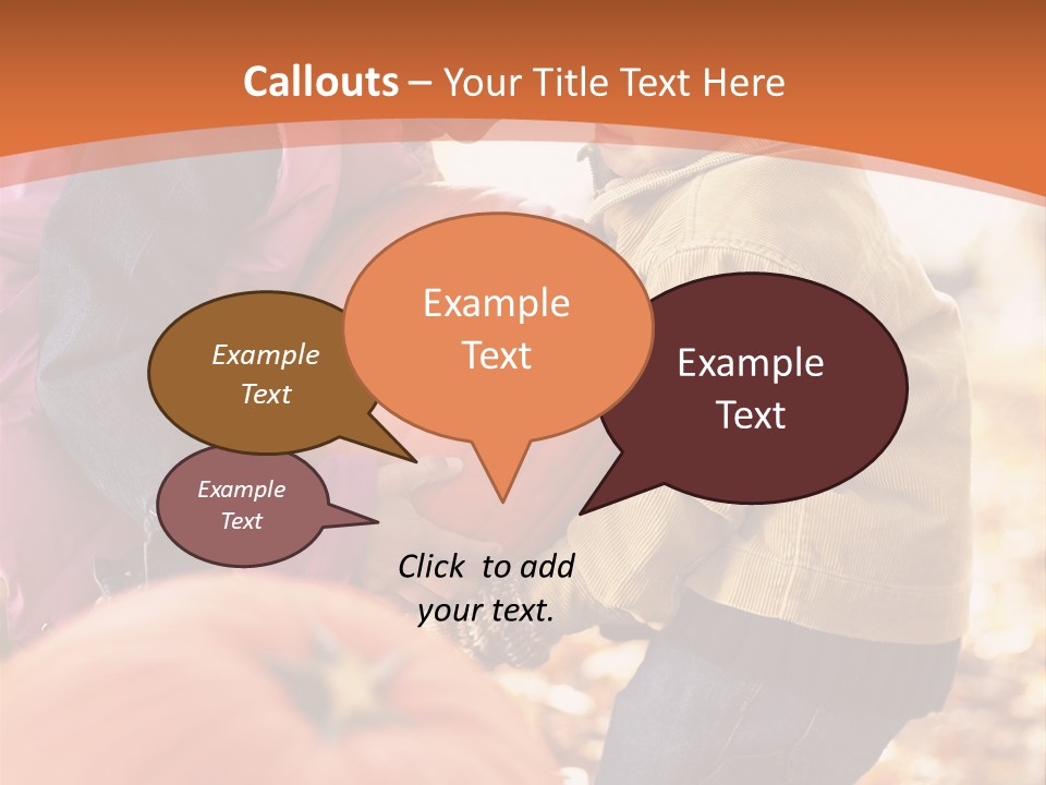 Two Children With Pumpkins Powerpoint Template PowerPoint Template