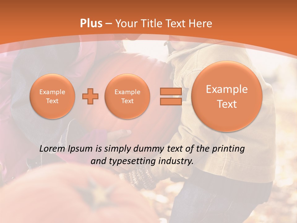 Two Children With Pumpkins Powerpoint Template PowerPoint Template