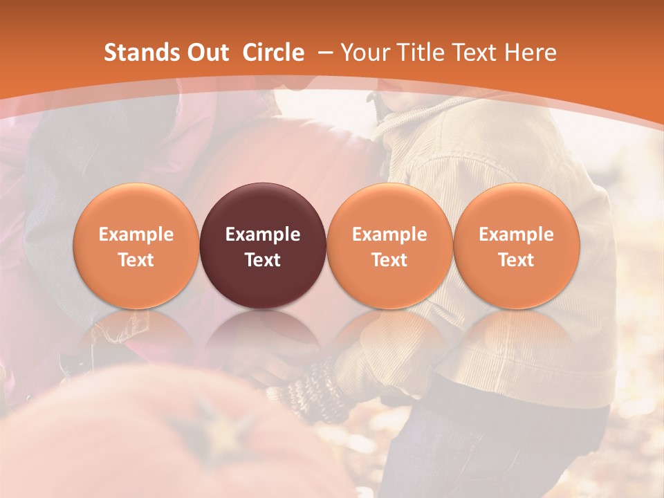 Two Children With Pumpkins Powerpoint Template PowerPoint Template