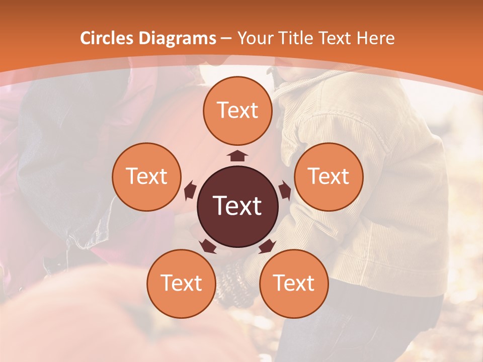 Two Children With Pumpkins Powerpoint Template PowerPoint Template