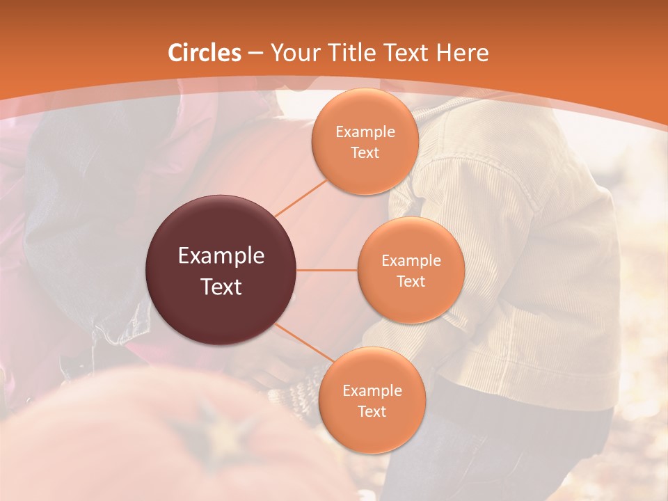 Two Children With Pumpkins Powerpoint Template PowerPoint Template