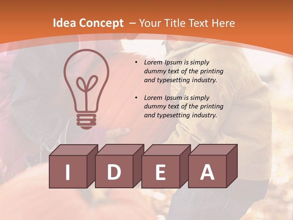 Two Children With Pumpkins Powerpoint Template PowerPoint Template