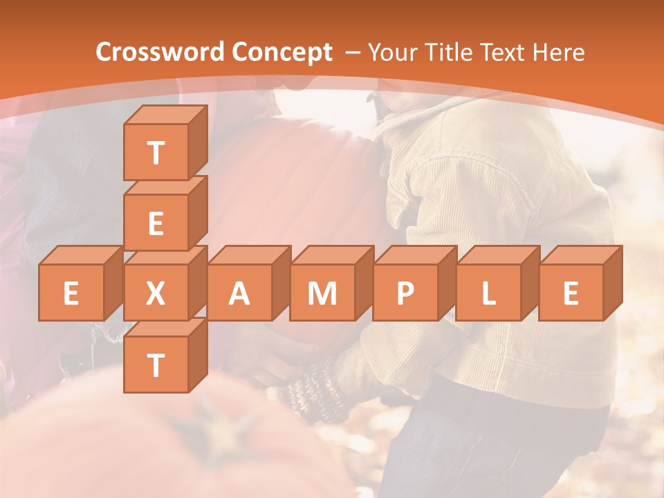 Two Children With Pumpkins Powerpoint Template PowerPoint Template