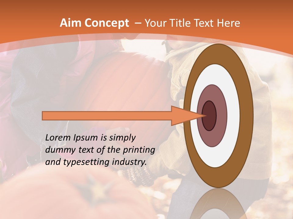 Two Children With Pumpkins Powerpoint Template PowerPoint Template