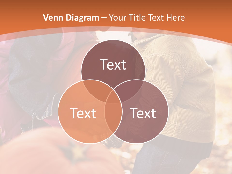 Two Children With Pumpkins Powerpoint Template PowerPoint Template