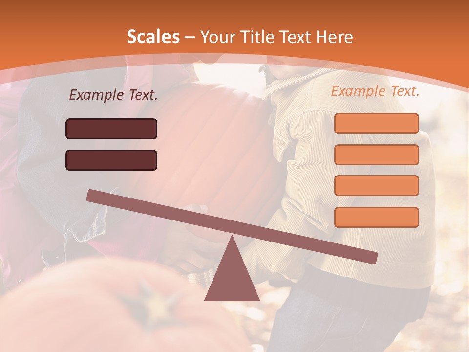 Two Children With Pumpkins Powerpoint Template PowerPoint Template