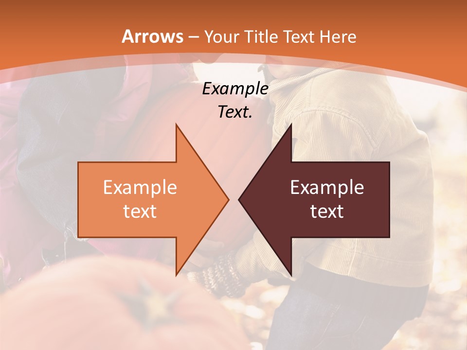 Two Children With Pumpkins Powerpoint Template PowerPoint Template