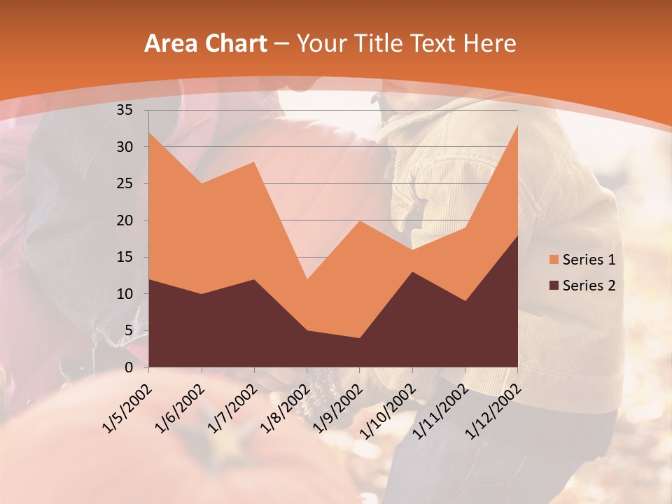 Two Children With Pumpkins Powerpoint Template PowerPoint Template