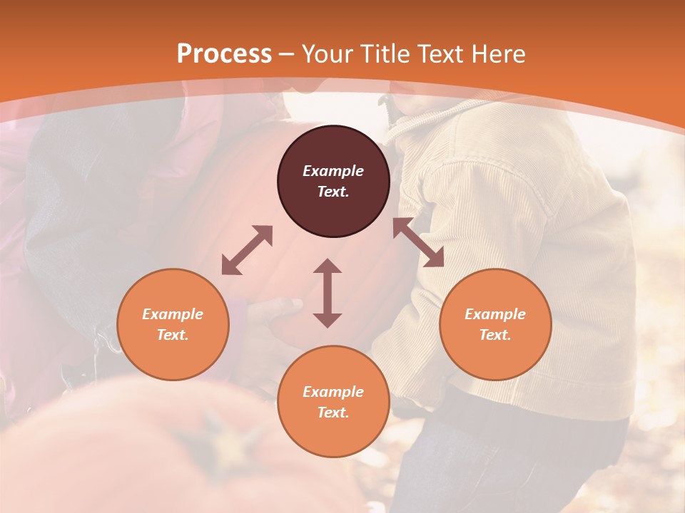 Two Children With Pumpkins Powerpoint Template PowerPoint Template