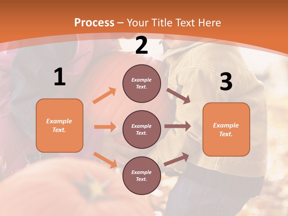 Two Children With Pumpkins Powerpoint Template PowerPoint Template