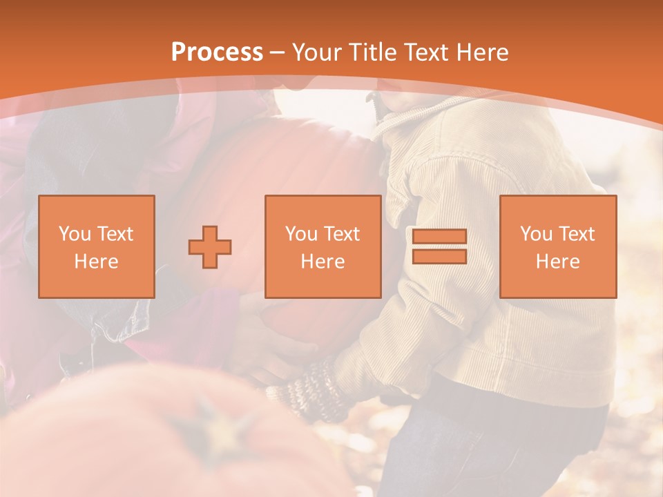 Two Children With Pumpkins Powerpoint Template PowerPoint Template