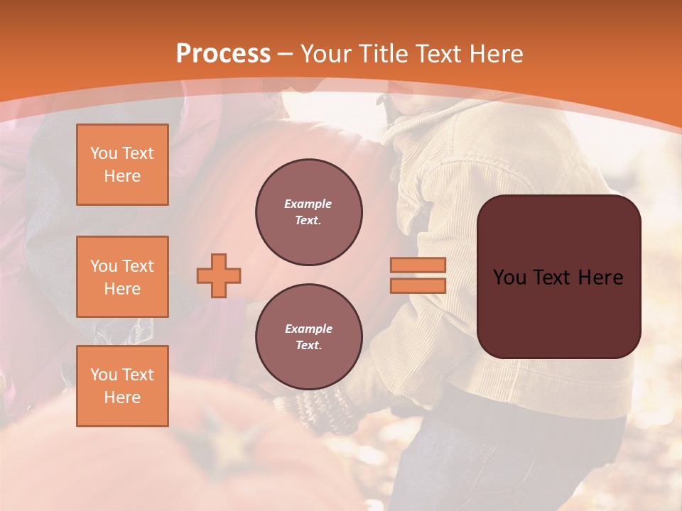 Two Children With Pumpkins Powerpoint Template PowerPoint Template