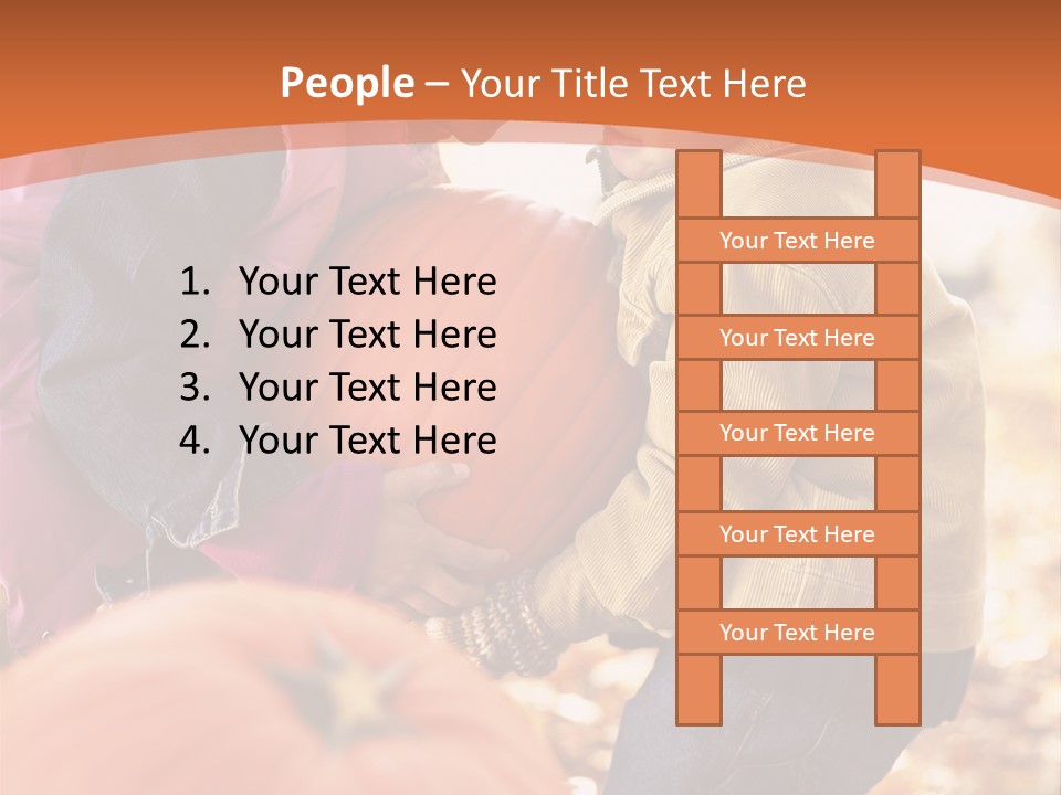 Two Children With Pumpkins Powerpoint Template PowerPoint Template