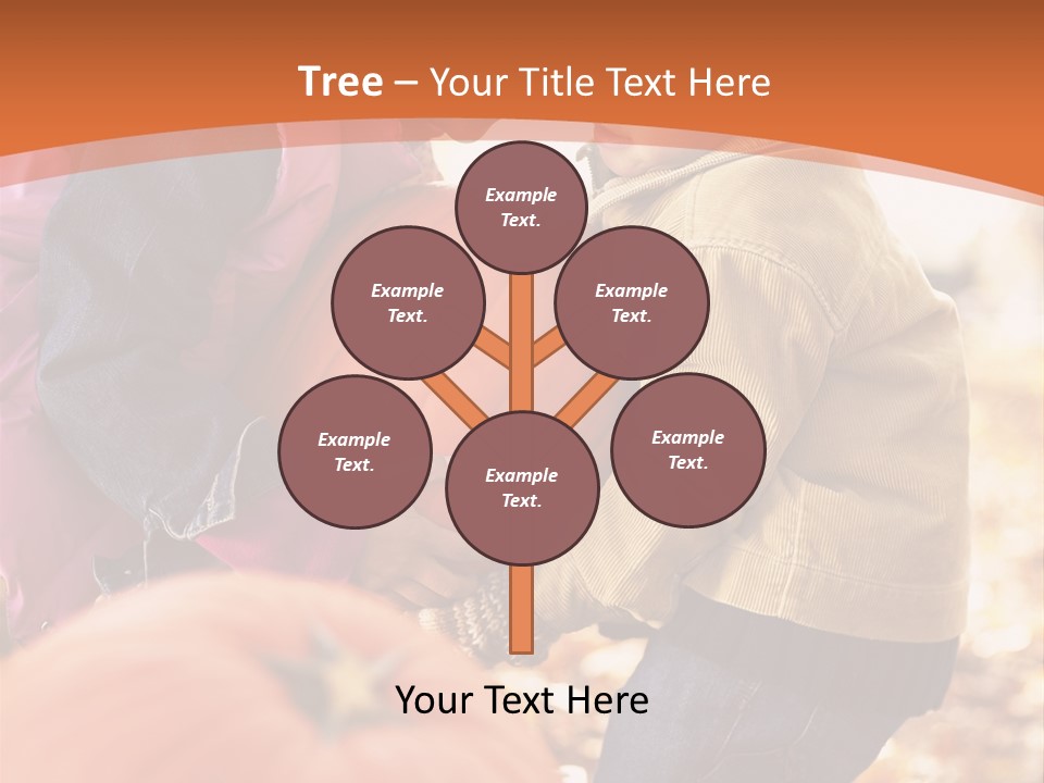 Two Children With Pumpkins Powerpoint Template PowerPoint Template