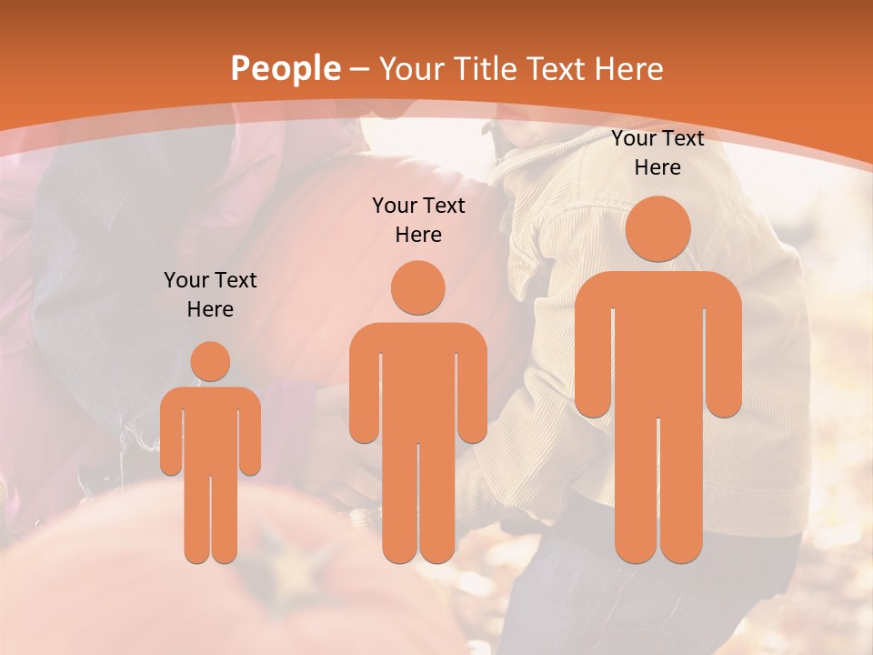 Two Children With Pumpkins Powerpoint Template PowerPoint Template