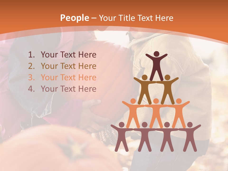 Two Children With Pumpkins Powerpoint Template PowerPoint Template