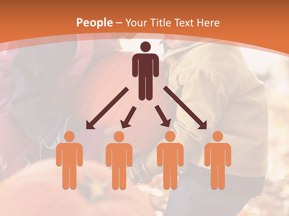 Two Children With Pumpkins Powerpoint Template PowerPoint Template