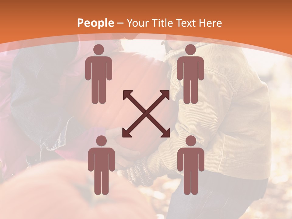 Two Children With Pumpkins Powerpoint Template PowerPoint Template