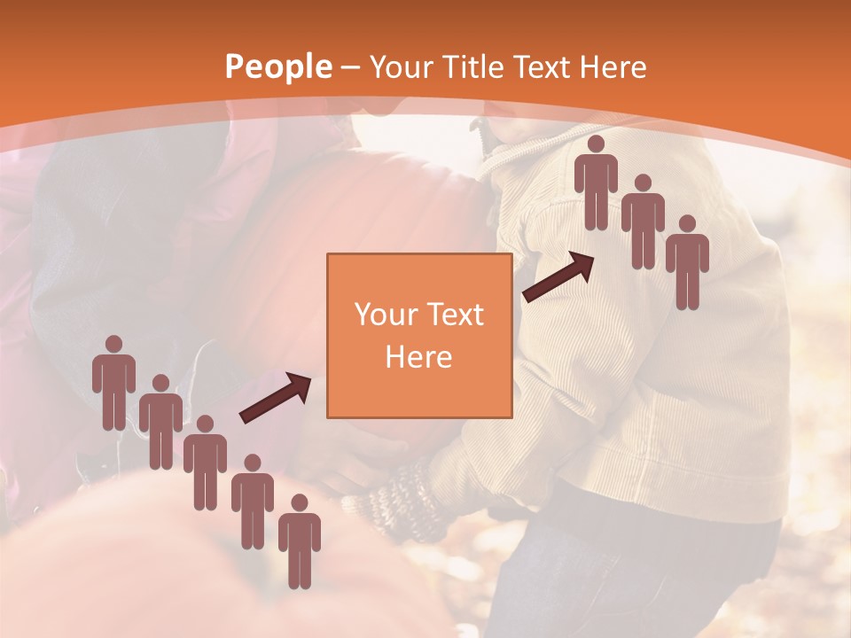 Two Children With Pumpkins Powerpoint Template PowerPoint Template