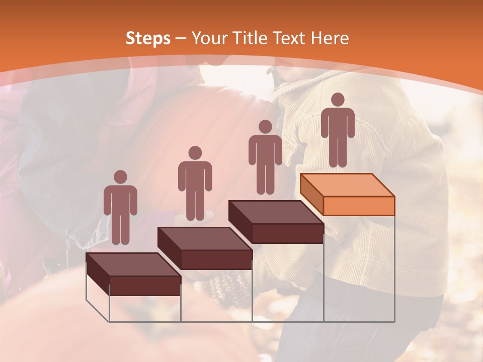 Two Children With Pumpkins Powerpoint Template PowerPoint Template