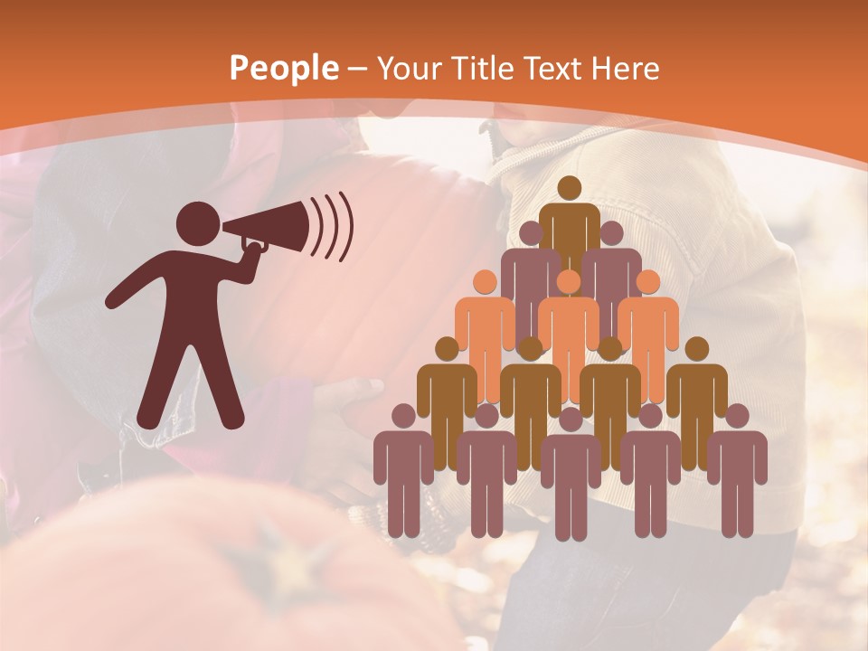 Two Children With Pumpkins Powerpoint Template PowerPoint Template